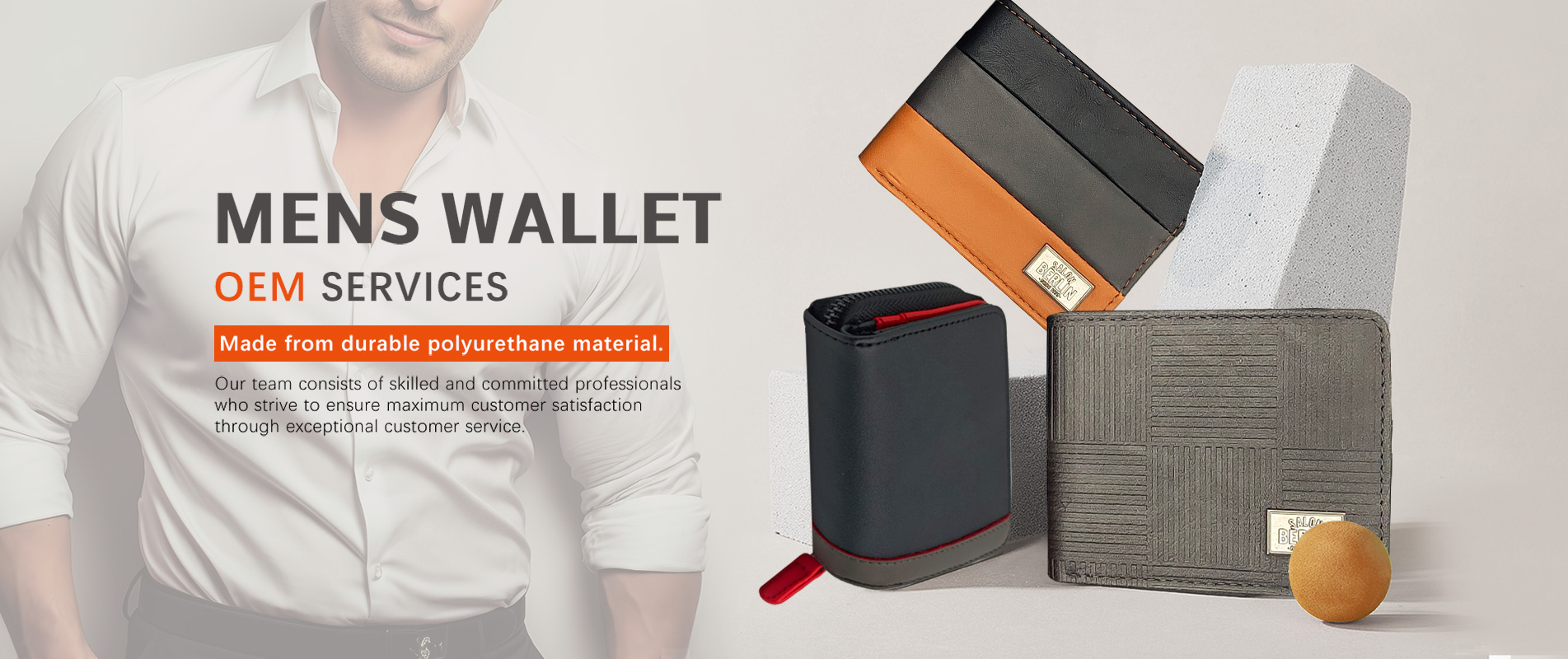 Portefeuille pliable personnalisé pour hommes