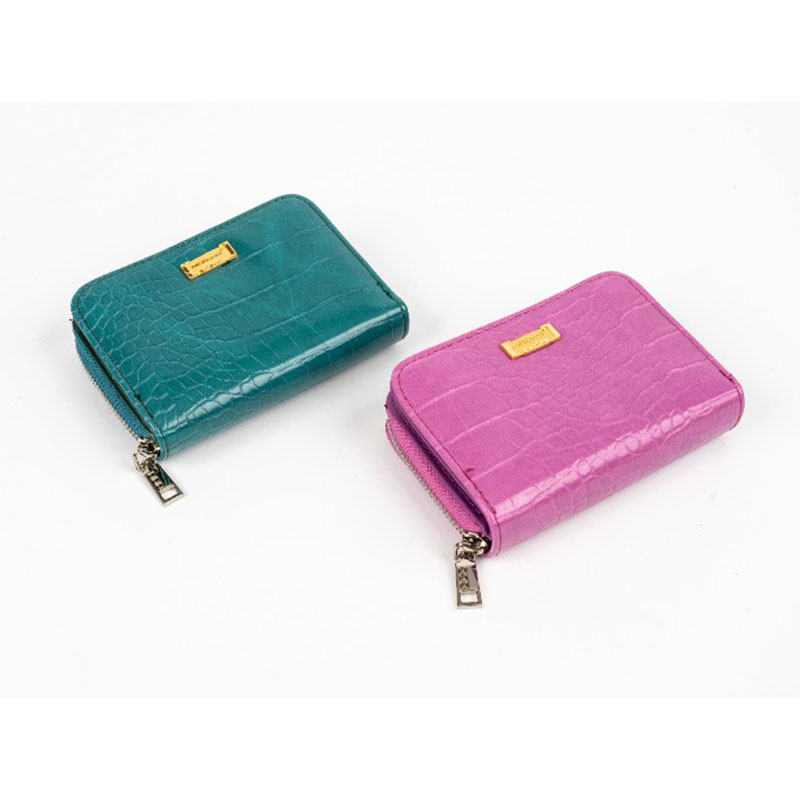 Porte-monnaie Crocodile PU Fold Ladies avec poche zippée