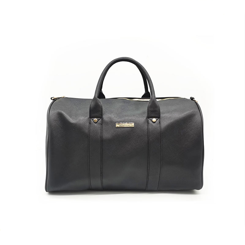 Sac de sport en PU saffiano noir pour femme